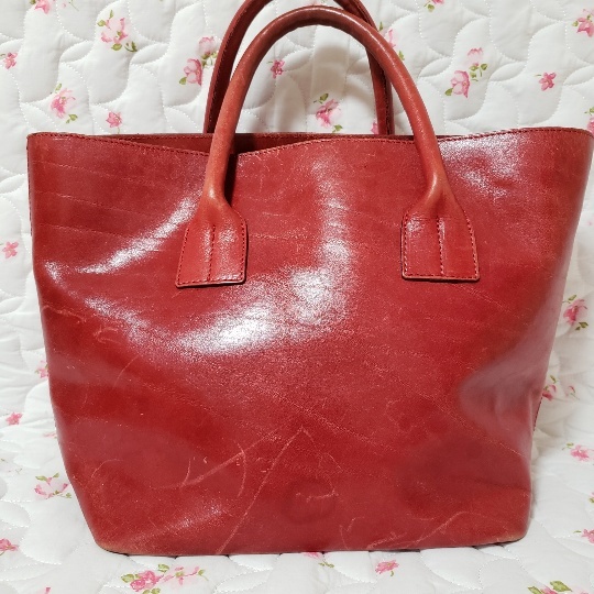 HIROFU Hirofu tote bag handbag bag color red size approximately 33×24×15 Italy made bag leather bag 