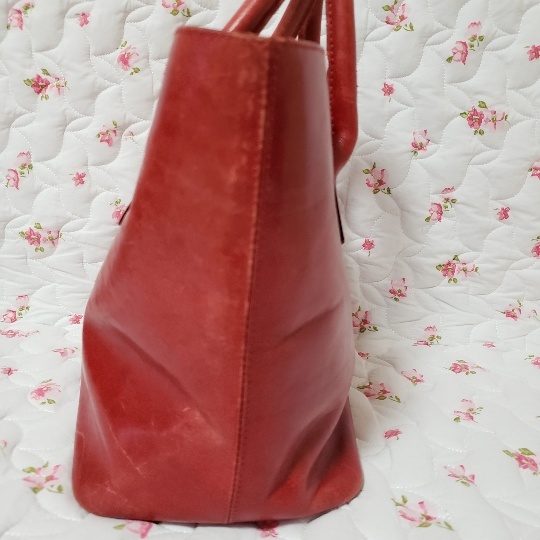 HIROFU Hirofu tote bag handbag bag color red size approximately 33×24×15 Italy made bag leather bag 