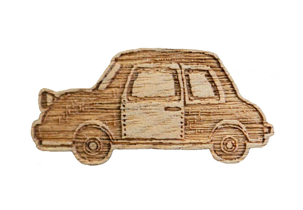 【木ｔｃｈ】クルミの木・ブローチ　the nostalgic minicar（懐かしのミニカー）