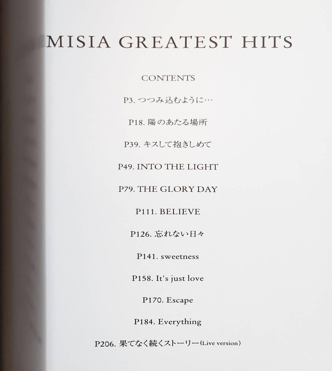 MISIA バンドスコア GREATEST HITS ミーシャ グレイテスト・ヒッツ BEST ベスト BAND SCORE 楽譜 スコアブック ギター ベース タブ譜 TAB譜_画像2