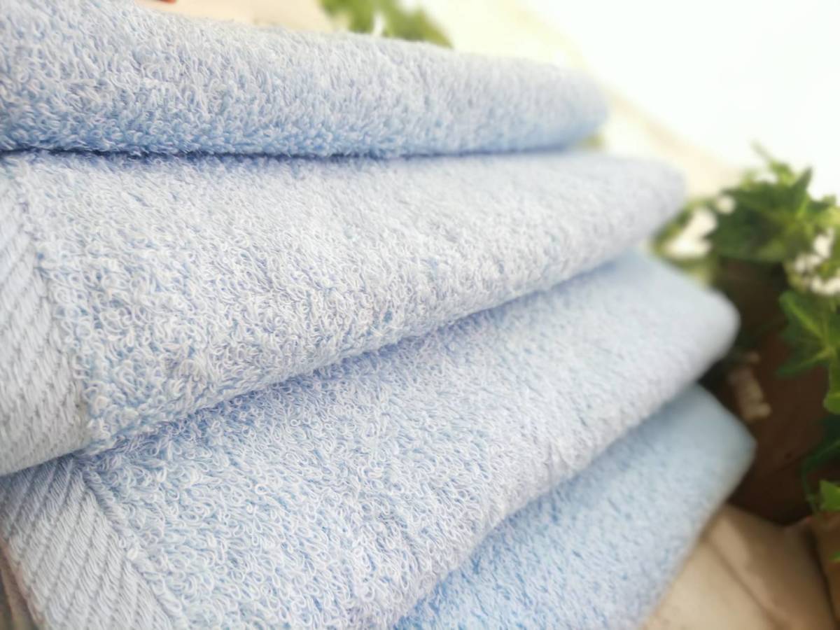 { free shipping new goods unused Osaka Izumi . production . to coil towel }350. long face towel Izumi . towel 4 sheets set . aqueous / speed .. eminent [ aqua blue ]