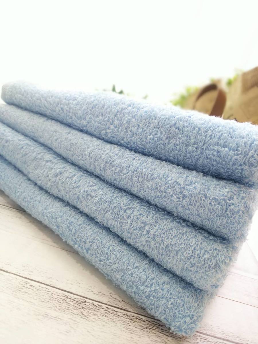 { free shipping new goods unused Osaka Izumi . production . to coil towel }350. long face towel Izumi . towel 4 sheets set . aqueous / speed .. eminent [ aqua blue ]