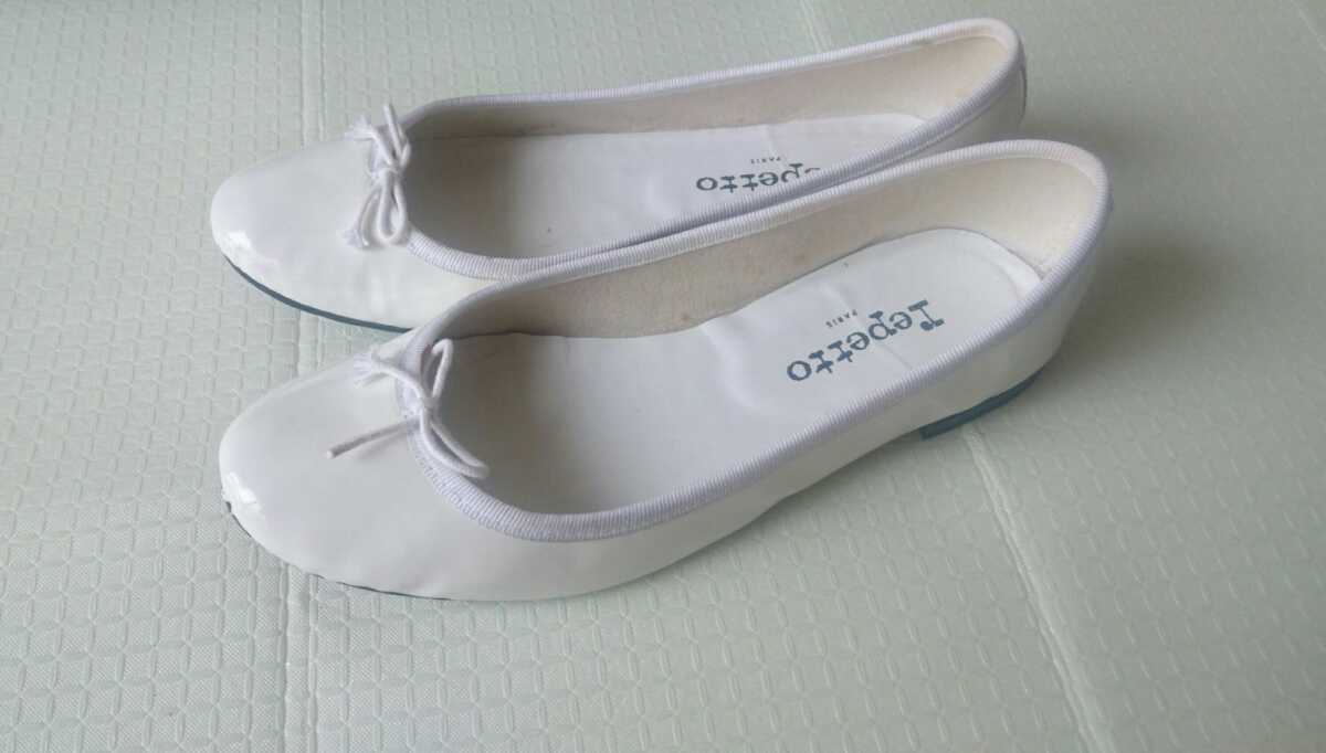 レペット repetto サンドリヨン 38 白 エナメル レザー ホワイト bb _画像2