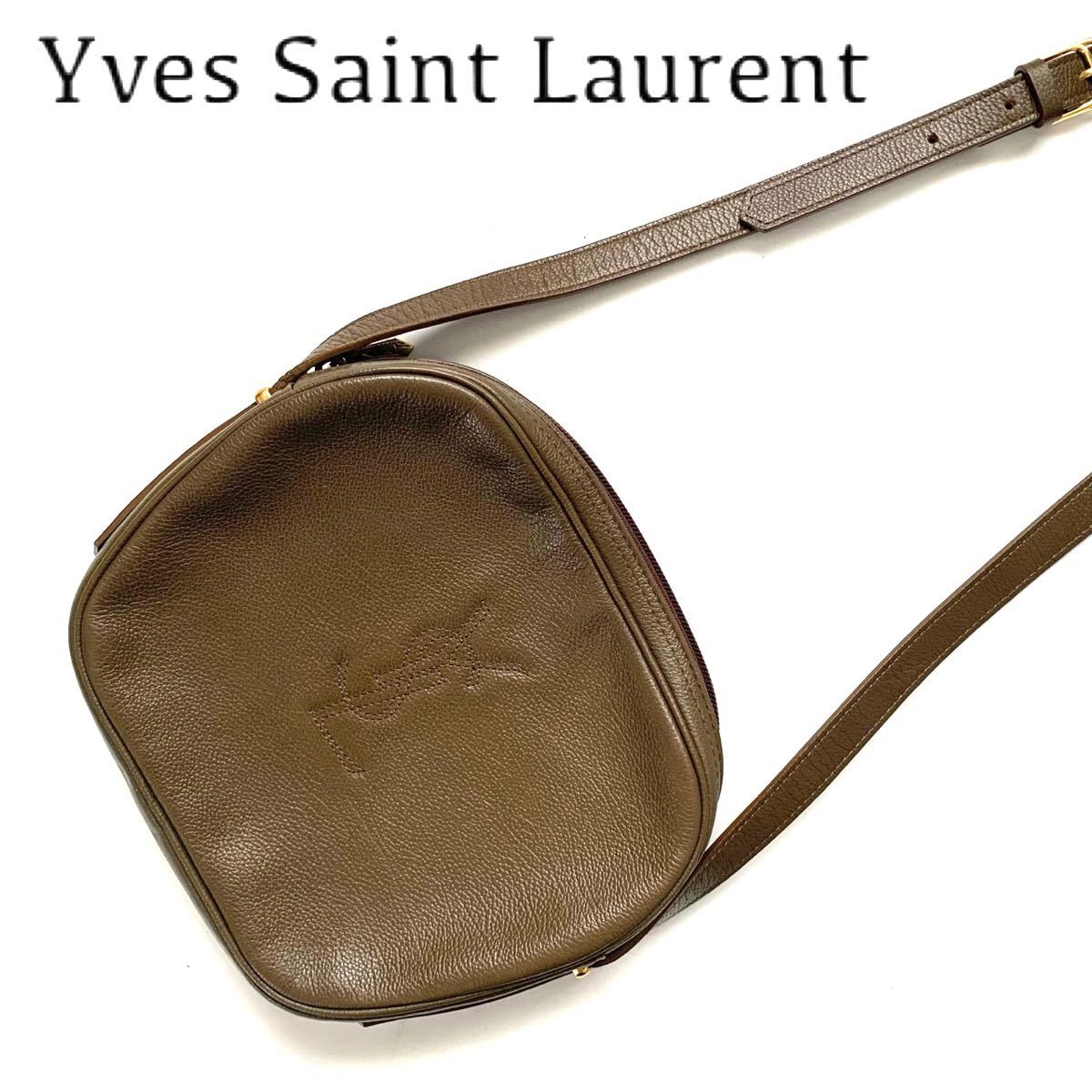 送料無料】Yves Saint Laurent イブサンローラン カーキ ショルダー
