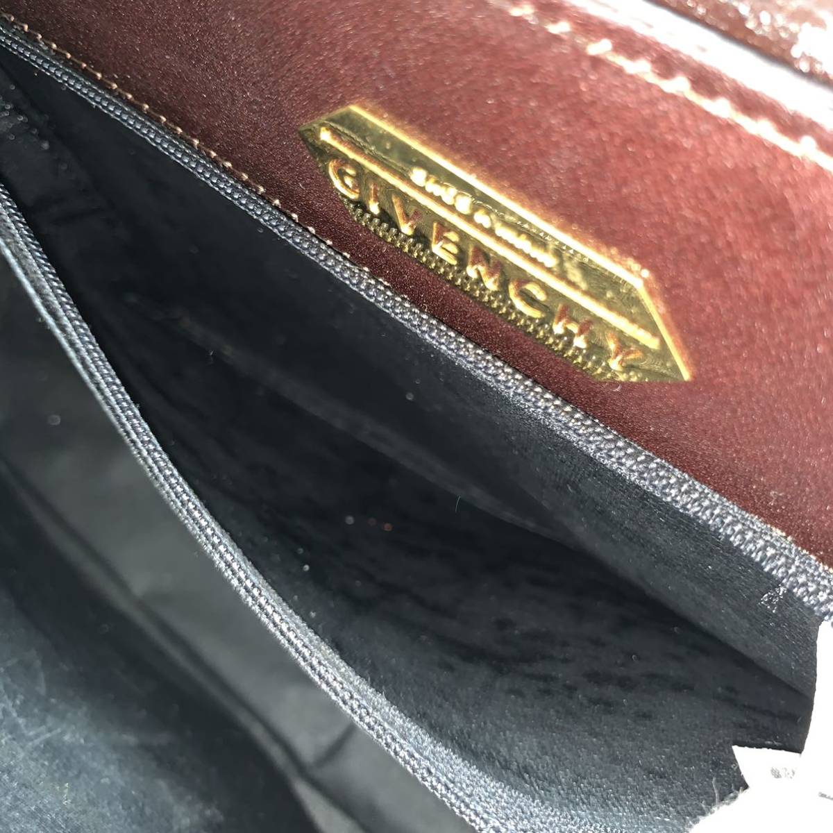 送料無料】GIVENCHY ジバンシー レア品 ハンドバッグ 金具 ブラウン