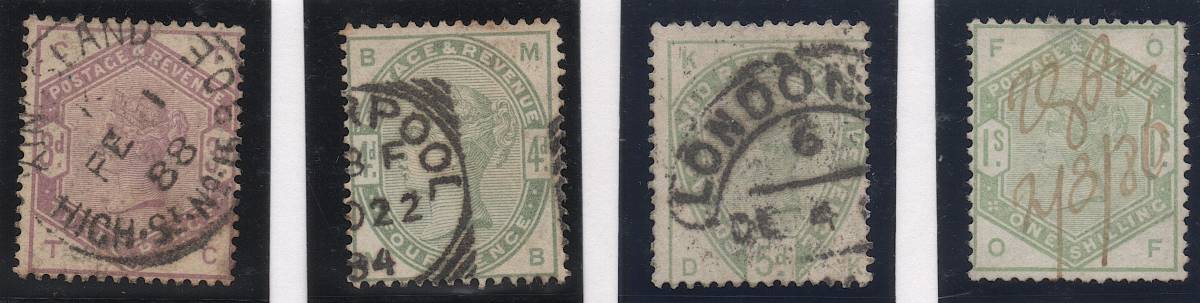 *** my .*** classic England stamp * Victoria woman .1883-84 year [ Scott #98-107] used .