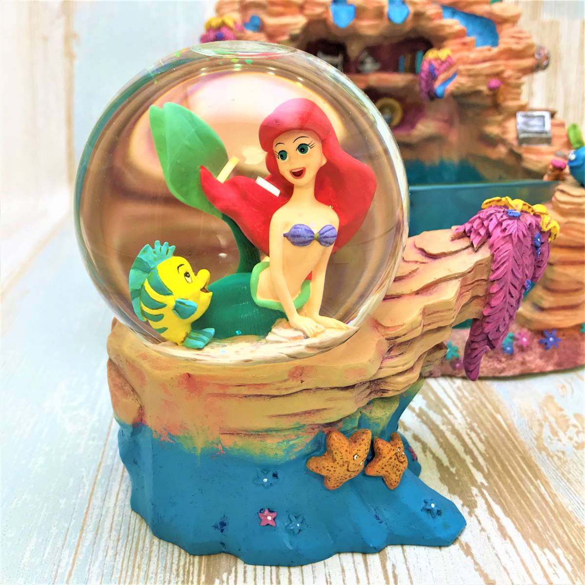 激レア リトル・マーメイド The Little Mermaid アリエル セバスチャン 噴水 スノーグローブ スノードーム ディズニーシー  Disney TDS