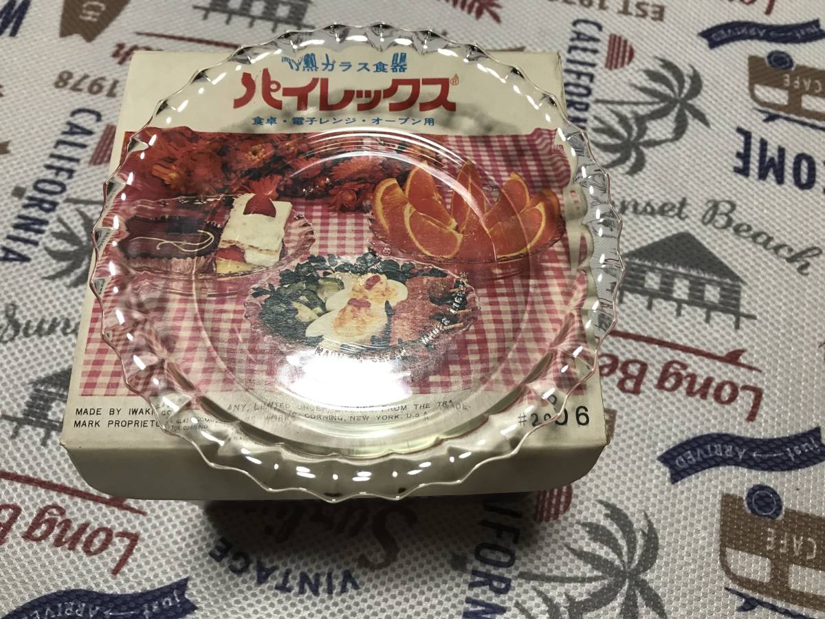  Showa Retro unused! Pyrex . decoration small plate 5 sheets asahi glass rock castle glass 