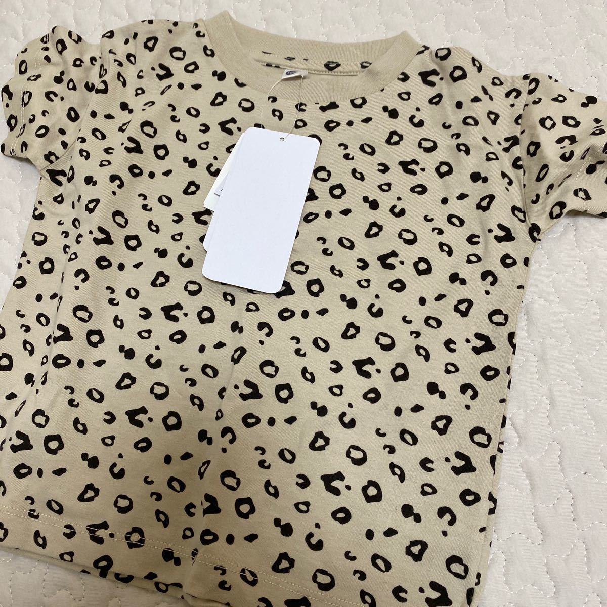 しまむら ヒョウ柄 半袖Tシャツ 100センチ ベージュ Tシャツ