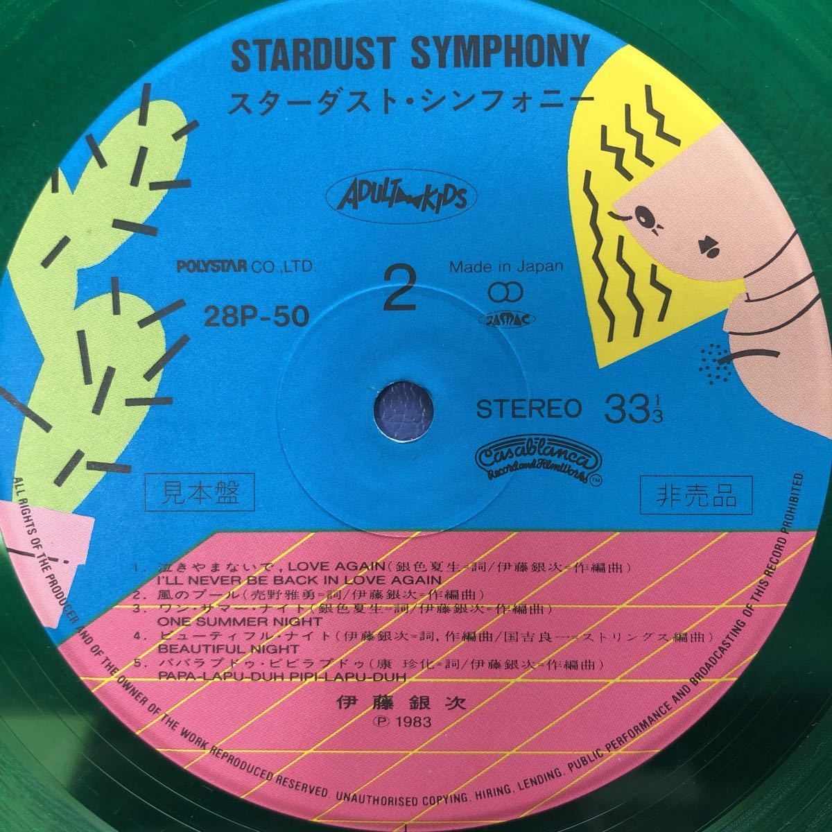 Y LP 伊藤銀次 STARDUST SYMPHONY ’65～’83 カラーレコード ナイアガラ関連 プロモ レコード 5点以上落札で送料無料_画像4