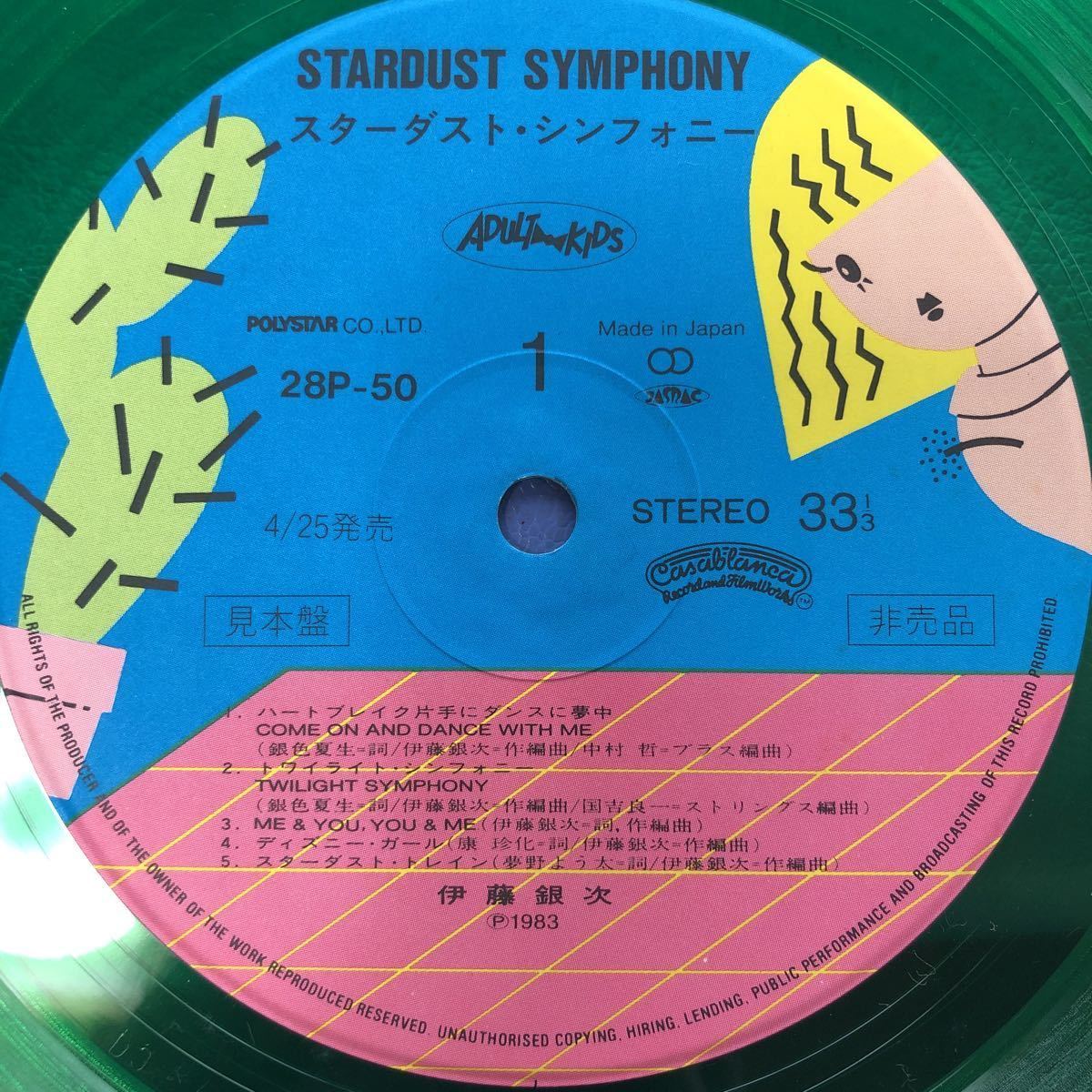 Y LP 伊藤銀次 STARDUST SYMPHONY ’65～’83 カラーレコード ナイアガラ関連 プロモ レコード 5点以上落札で送料無料_画像3