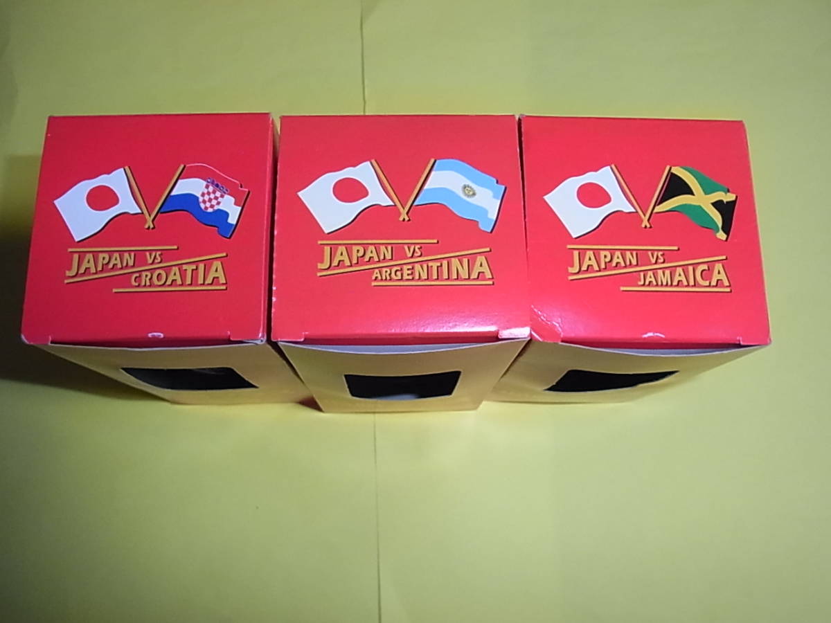 コカコーラ 日韓 W杯 ワールドカップ 必勝グラス 日本 アルゼンチン ジャマイカ クロアチア ３個セット Coca Cola ノベルティ貴重レア絶販_画像2