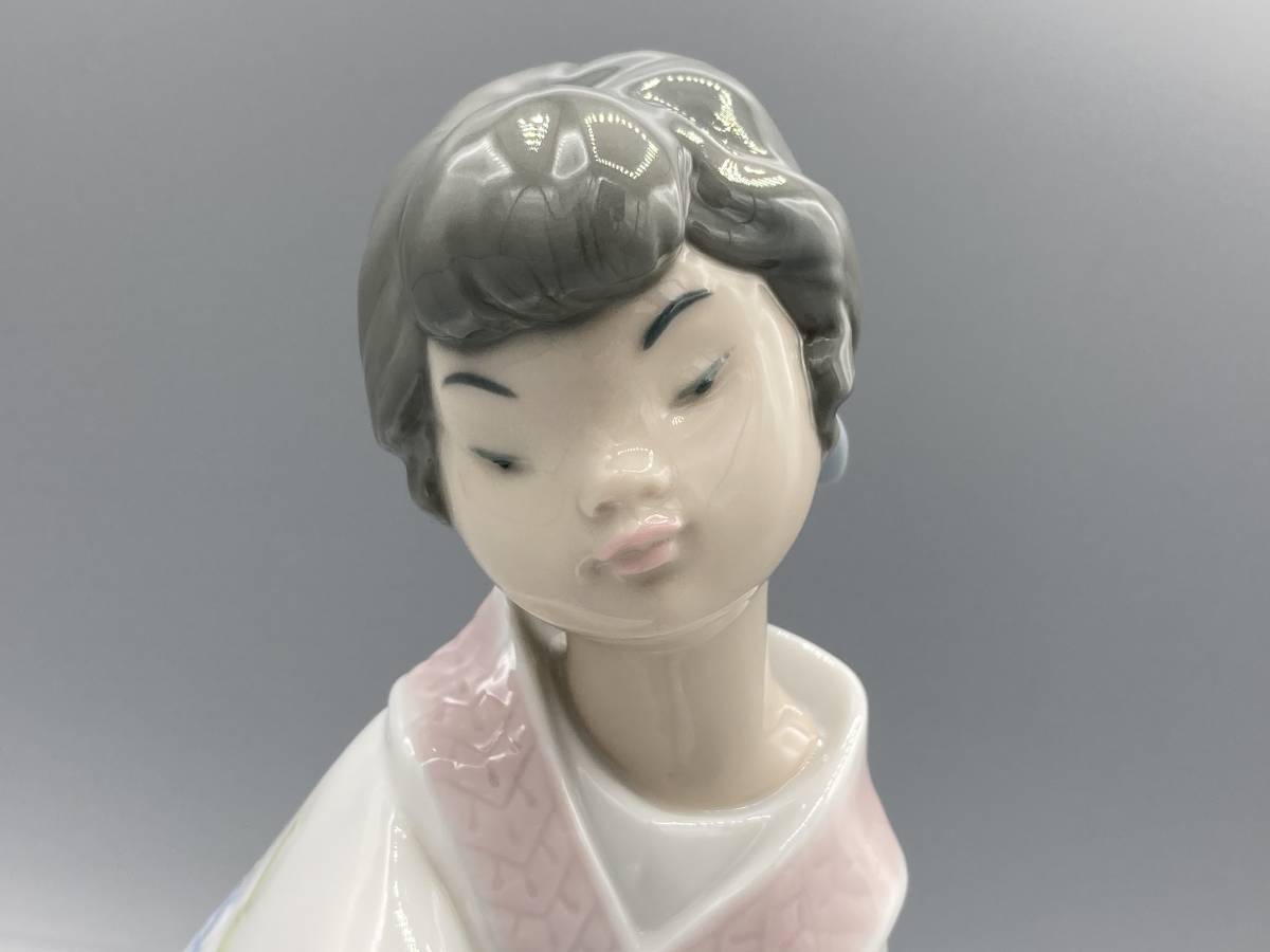 希少 リヤドロ 少女 着物 茶道 置物 日本 和風 フィギュリン 陶器 ナオ Nao