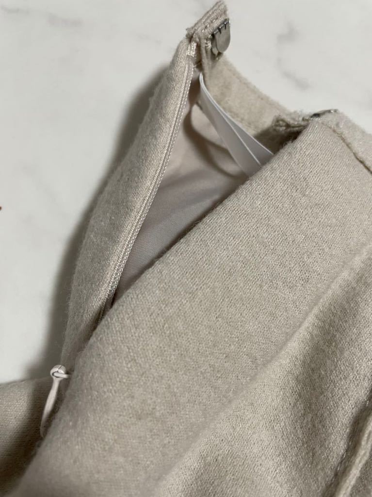 untitled ウール ジャケット フレアースカート セットアップ スーツ ワールド ベージュ プリーツ シンプル レディース