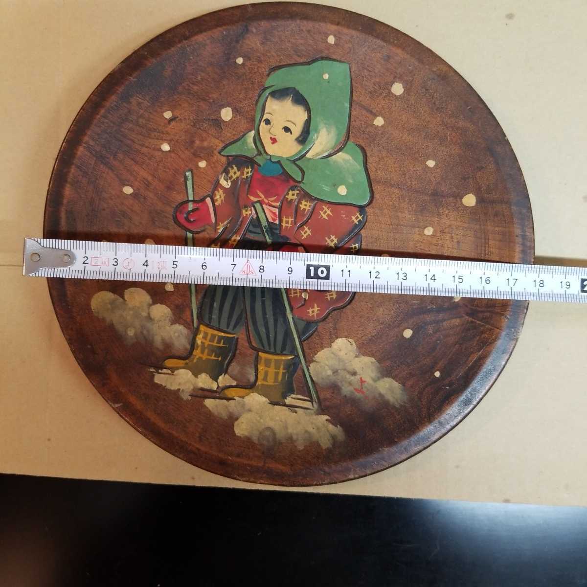  decoration plate tree product snow. . carving . hand-drawn illustrations. coloring old thing Showa Retro antique 