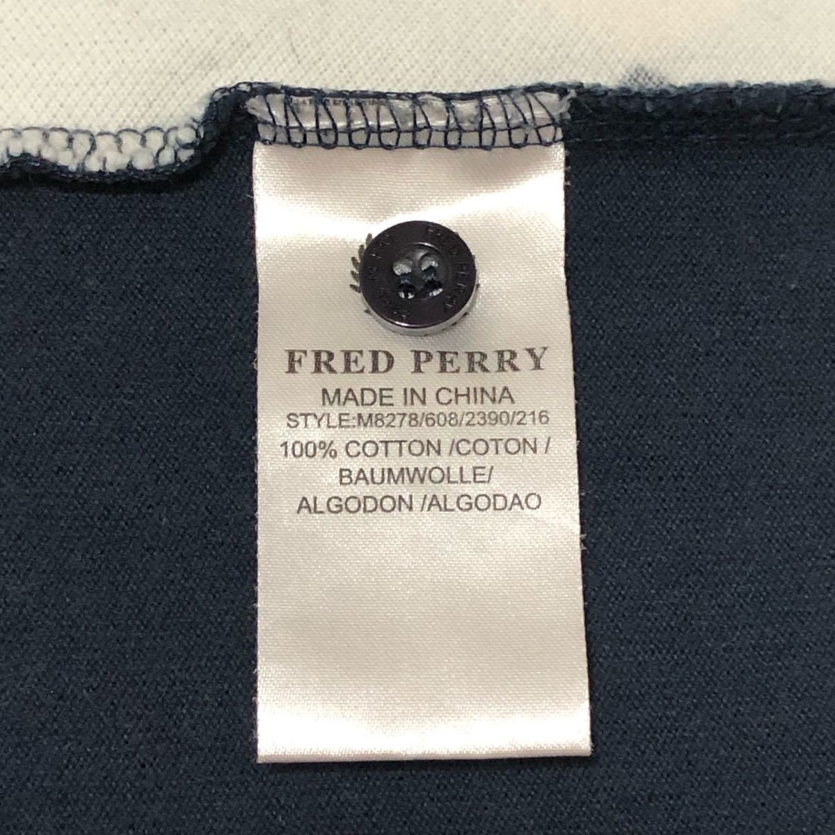 【送料無料】FRED PERRY フレッドペリー★アーガイル柄 半袖ポロシャツ ワンポイント刺繍 ブルー 青