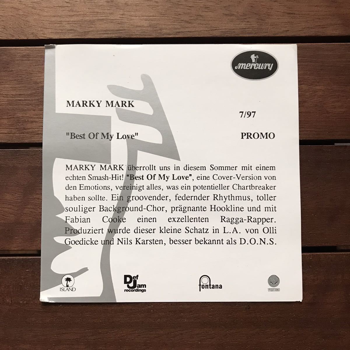 ☆【eu-rap】Marky Mark / Best Of My Love［CDs］cover《3f079》