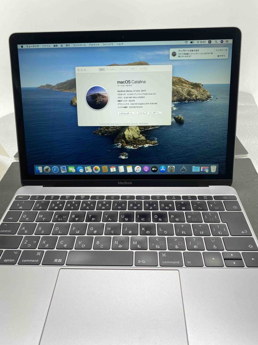 Apple MacBook Retina 12inch 2017 スペースグレイ m3 8GB 256GB Catalina-