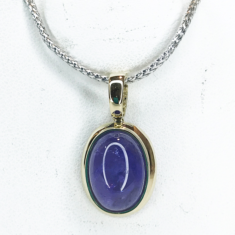 K14 natural zoi site tanzanite pendant top yellow gold so-ting attached qoj.1791