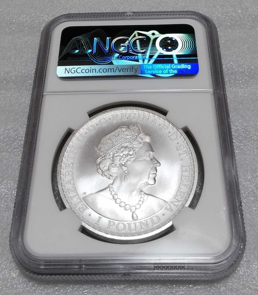 イギリス領 セントヘレナ 2020 ウナとライオン 銀貨 NGC MS68_画像7