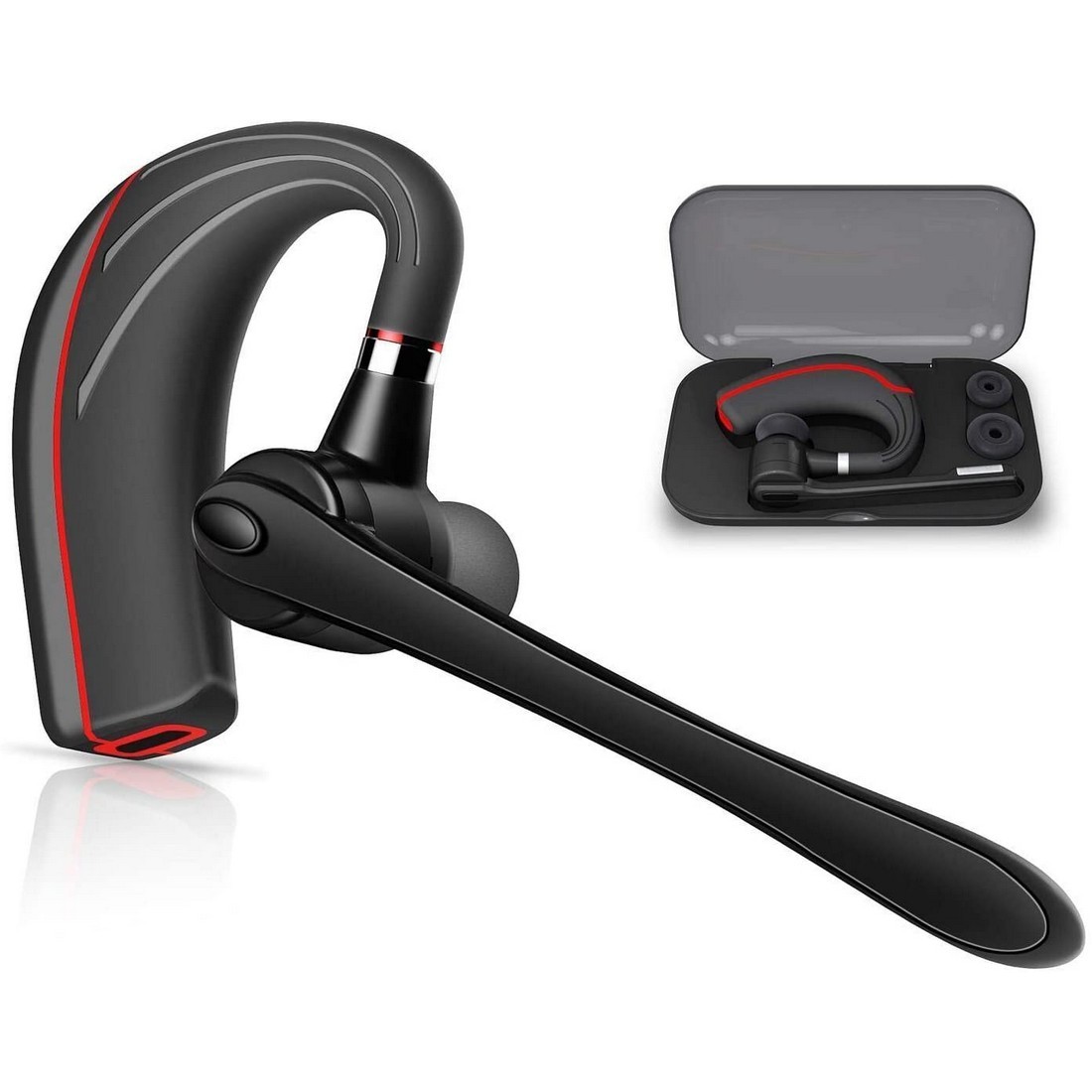 Bluetooth ヘッドセット5.0 高音質片耳 内蔵マイクBluetoothイヤホン ビジネス 快適装着 ハンズフリー通話