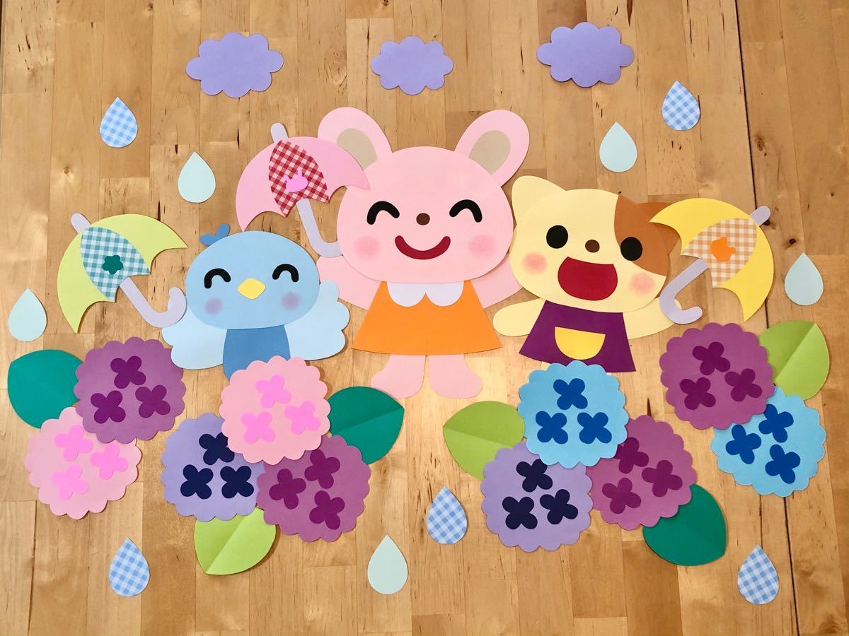 Paypayフリマ 壁面飾り 梅雨のどうぶつたち Paypayフリマ 壁面飾り 梅雨のどうぶつたち