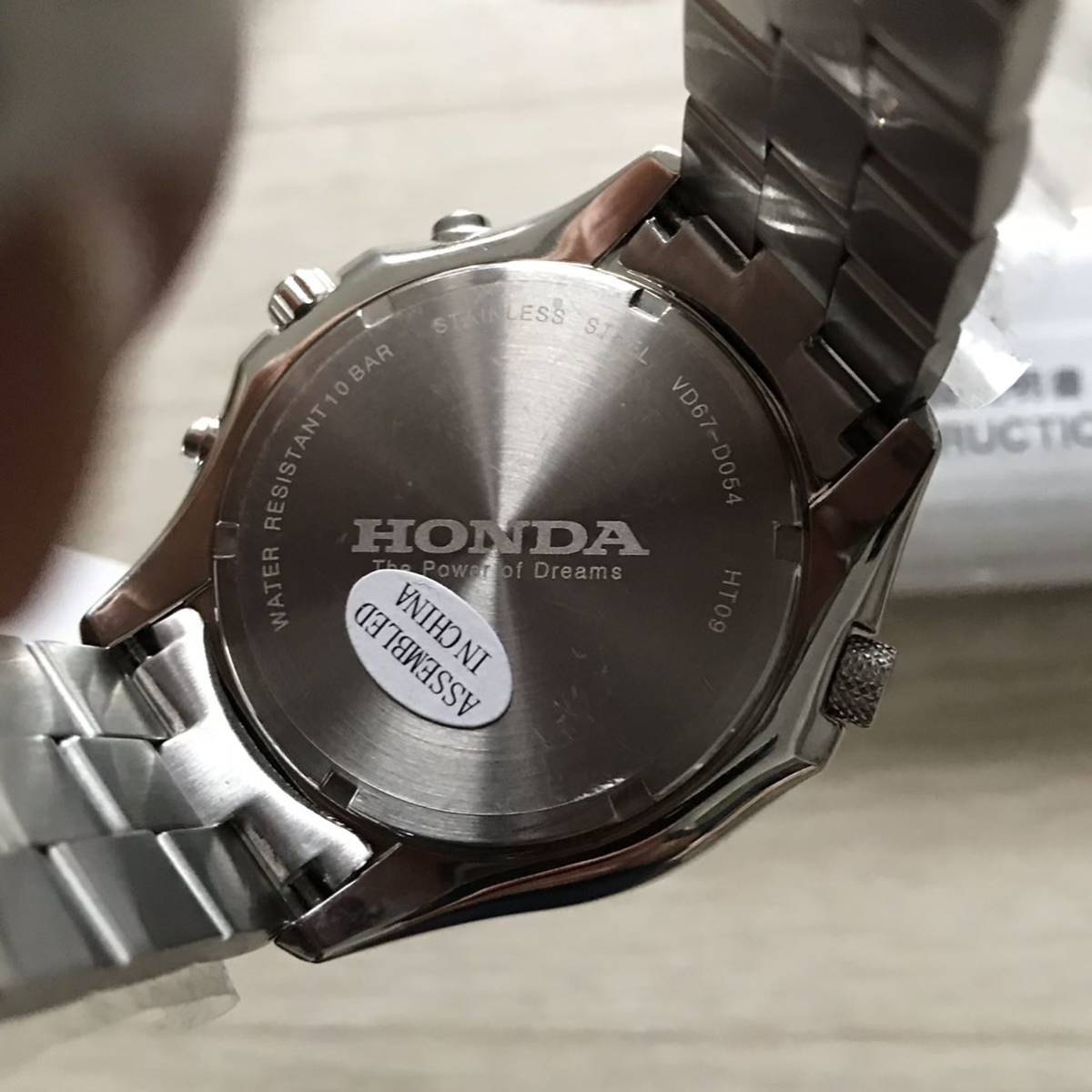 HONDA フライト クロノグラフ Ⅳ 4 HT09 ウォッチ 防水 腕時計 パイロット アナログ カレンダー 銀シルバー 白ホワイト メンズ 未使用  新品
