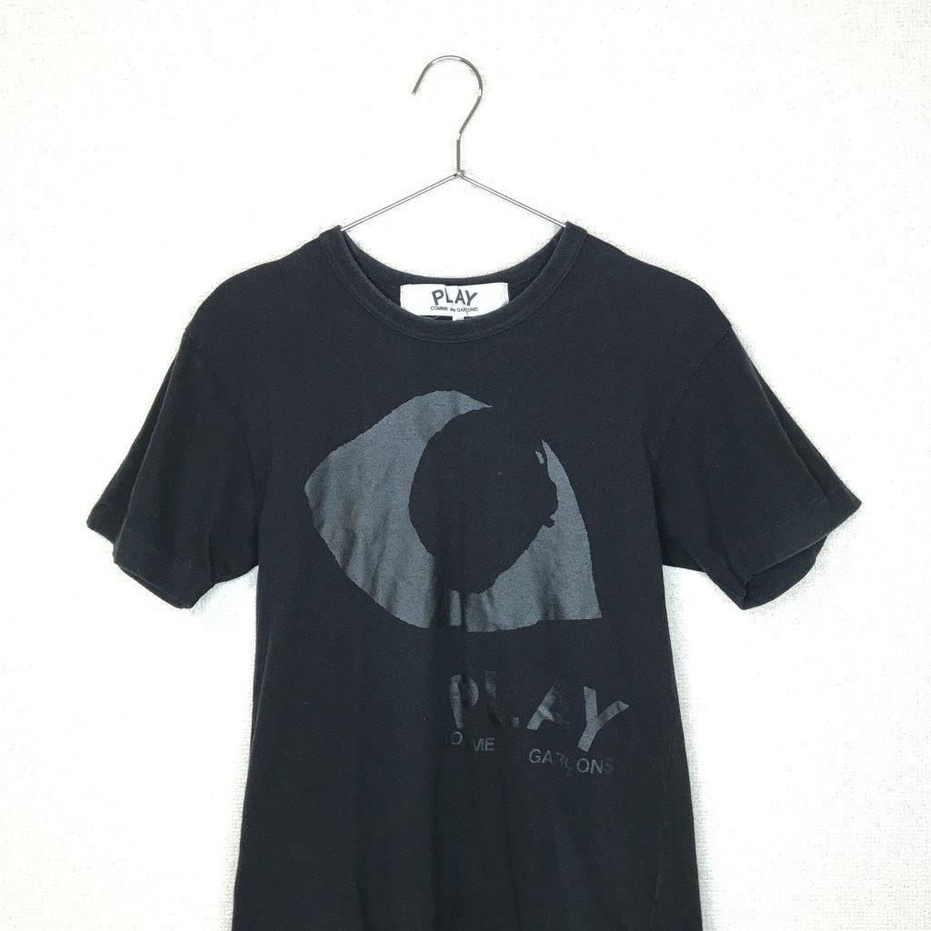 ★プレイコムデギャルソン PLAY COMME des GARCONS★片目 両面プリント アイ ブラック 半袖 Tシャツ 黒 ブラック size 44 管:B:05_画像3