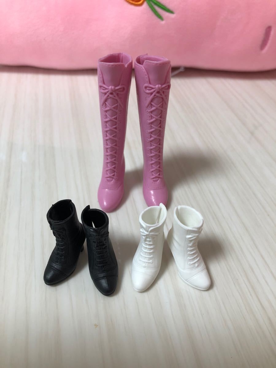1/6ドール用靴 ブーツ リカちゃん ブライス 3足セット 2022人気特価 ピンク 白 ロングブーツ2足 リカちゃん 知育玩具