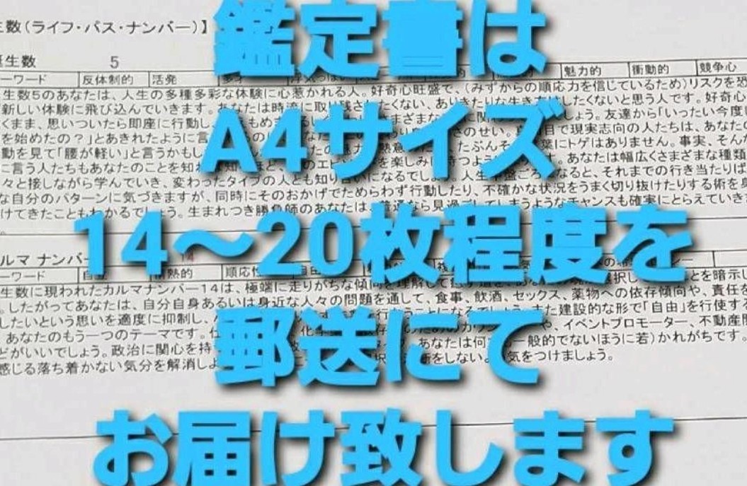 占い鑑定　お二人分の総合運　性格・才能・潜在能力・運命・運勢・人生のテーマなど