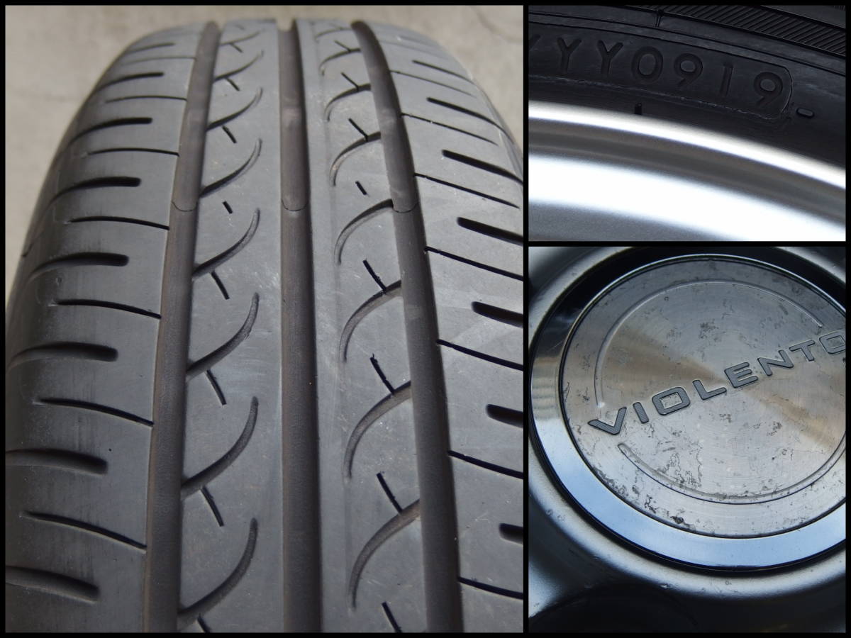 VIOLENT 5本スポーク + YOKOHAMA BluEarth 165/70R14 4本セット ヴィッツ、パッソ_画像3