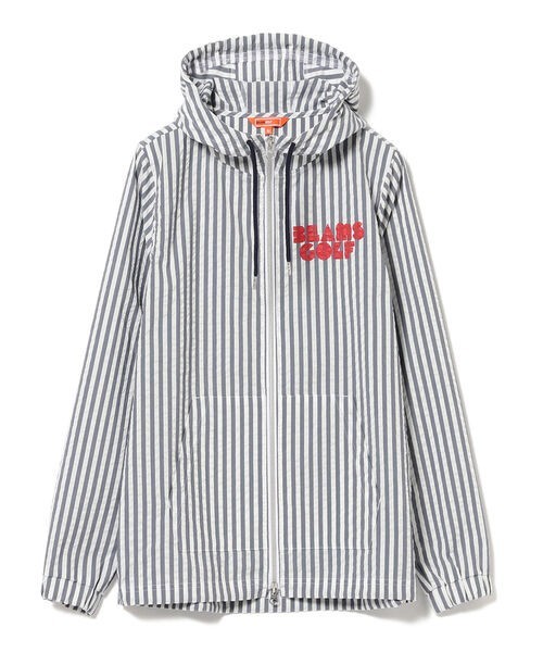  new goods stripe S Beams Golf BEAMS GOLF soccer Zip blouson full Zip hood Parker jacket Wind breaker 91