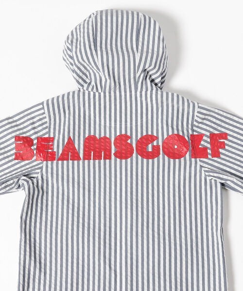  new goods stripe S Beams Golf BEAMS GOLF soccer Zip blouson full Zip hood Parker jacket Wind breaker 91