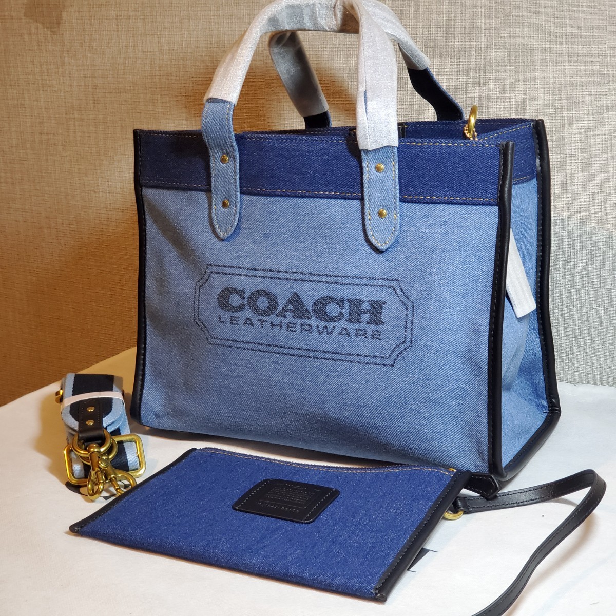 COACH コーチ夏モデル デニム トートバッグ ショルダーバッグ