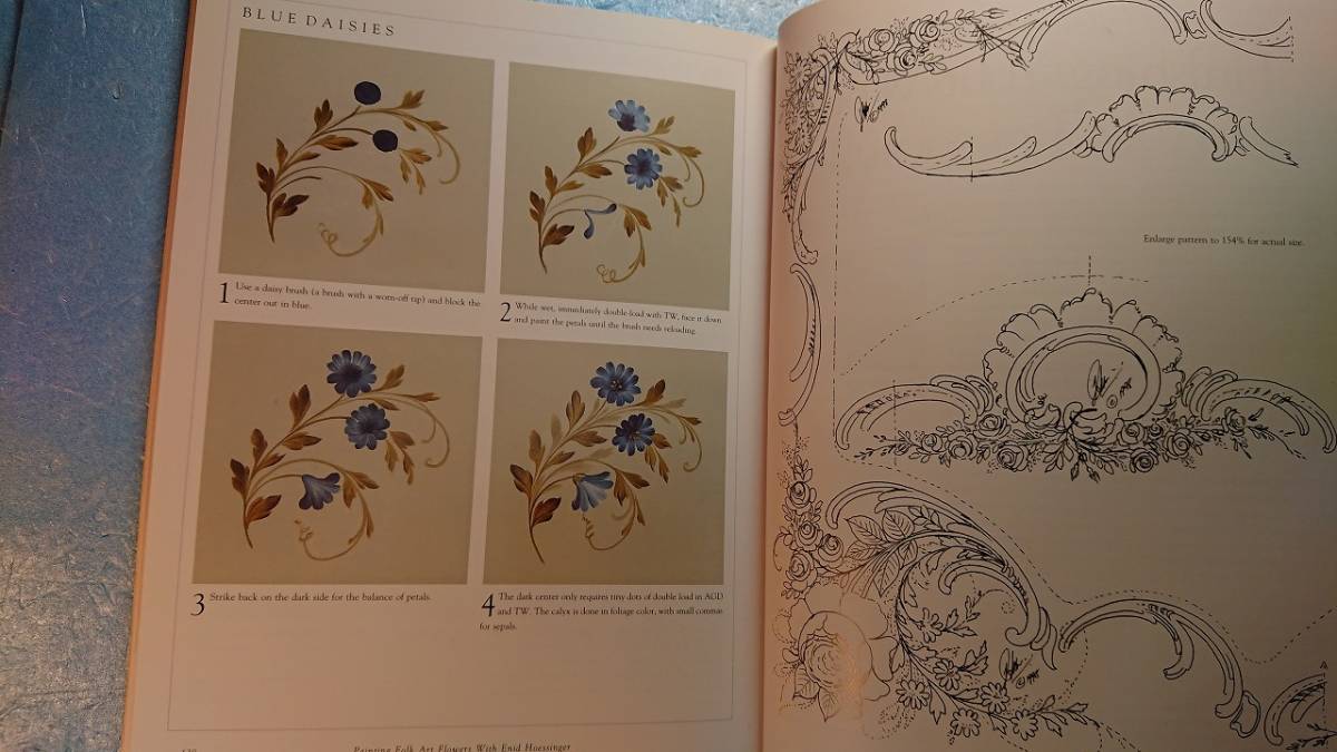 英語工芸「Painting Folk Art Flowers With Enid Hoessingerフォークアートの花々を描く」の画像9