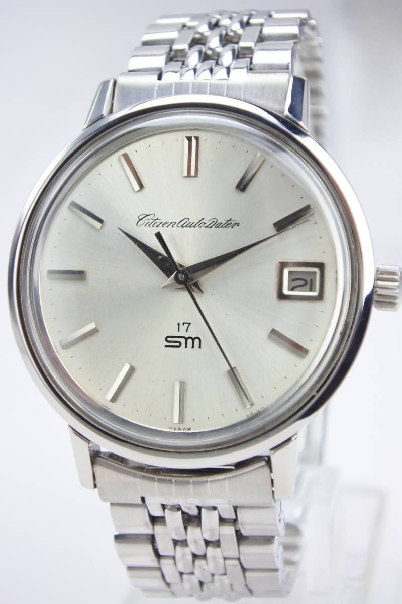 ☆☆☆1965年製国産名機 シチズン OUTO DATER １７石 ｓｍ 自動巻紳士腕時計 純正ベルト 極美品