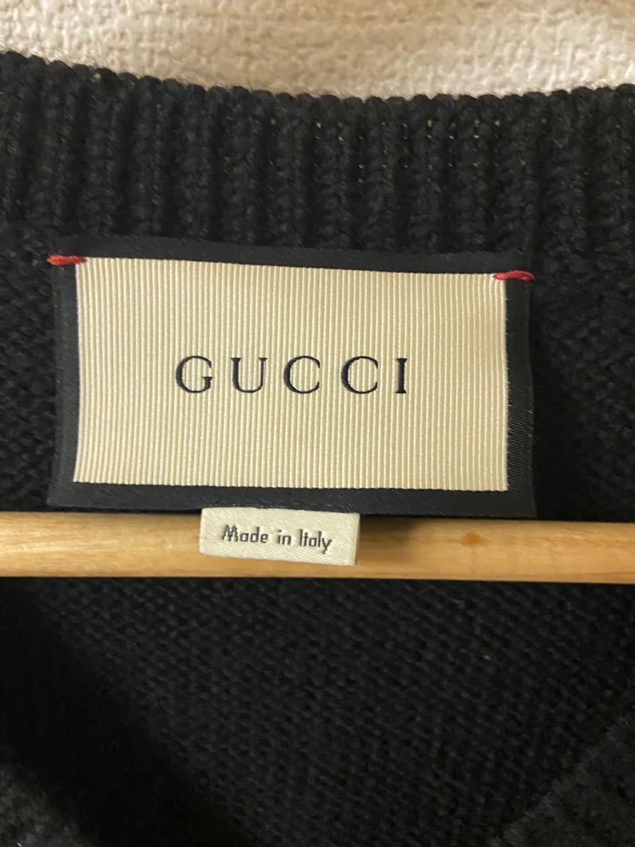 GUCCI グッチ ニット Vネックニット 蜜蜂 ミツバチ 蜂 BEE bee GUCCI グッチ ニット Vネックニット 蜜蜂 ミツバチ 蜂 BEE bee