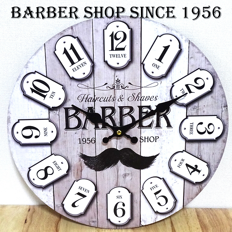 掛時計 Barber Shop Since 1956 ビンテージ 壁掛け アメリカン 雑貨 アンティーク おしゃれ バー カフェ お店 店舗 可愛い インテリア