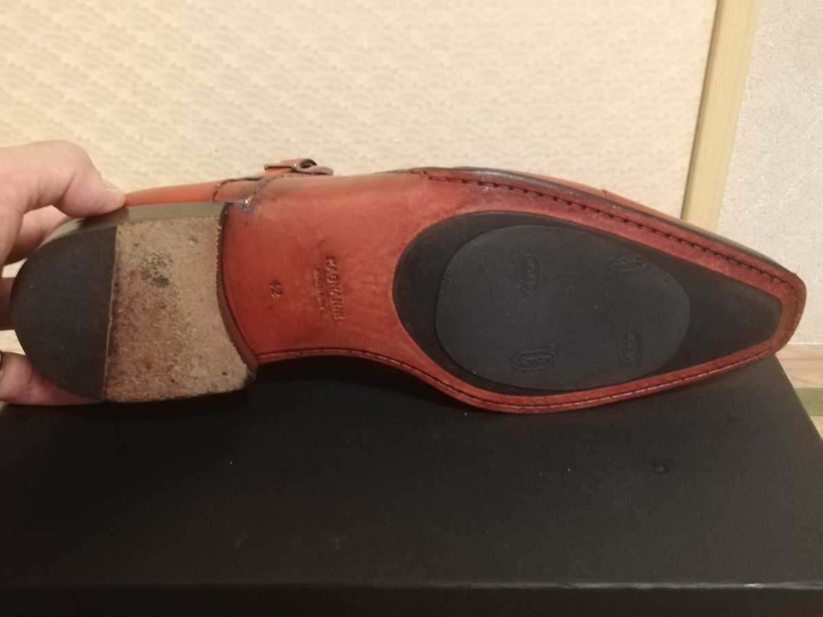 極美品 マグナーニ ダブルモンクストラップシューズ ボルドー オパンカ