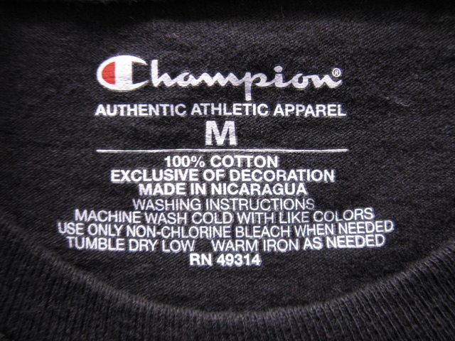 Champion チャンオン 米国 ローズカレッジTシャツ 黒 アメリカ古着_画像5