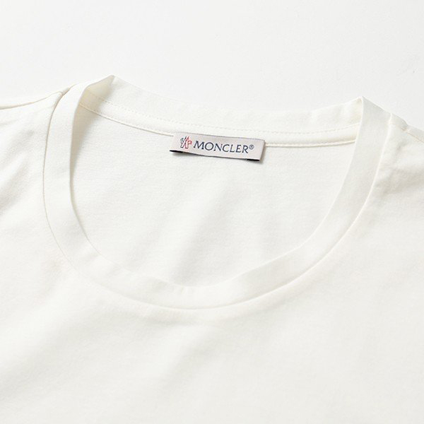 送料無料 L11 MONCLER モンクレール 新品本物 8086261 V8002 ホワイト ビックロゴ クルーネック 半袖 Tシャツ size L