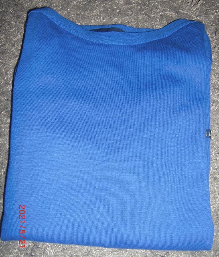 Le Minor* Le Minor boat neck shoulder button cut and sewn blue beautiful goods 