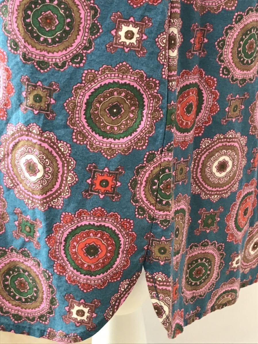  beautiful goods Sunao Kuwahara, wonderful pattern pattern cotton . tunic manner One-piece, size M,9 number.SUNAO KUWAHARA