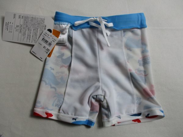 ZV971【POCKET KIDS】ポケットキッズ　新品　UV加工　水着　プール　海パン　男児　白・青　90_画像7