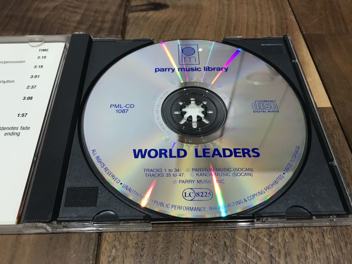 PARRY MUSIC LIBRARY / WORLD LEADERS CD PML-CD 1087 ライブラリー イージーリスニング BOB BUCKLEY MARS LASAR HENNIE BEKKER THEMES_画像3