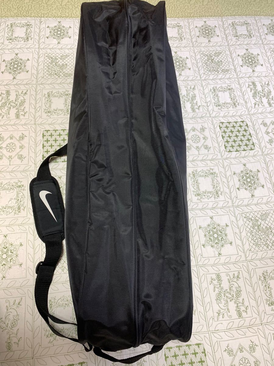 ★美品★ナイキ ワンポイント スラッシュロゴ テニスラケットケース/バッグ 黒 NIKE テニスラケットバッグ