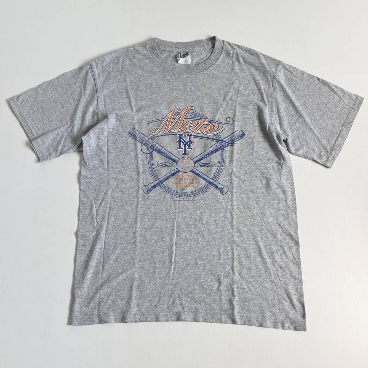 USA古着 Lee リー New York Mets ニューヨーク メッツ Tシャツ L グレー メンズ MLB 野球 ビンテージ メキシコ製 送料198円 21-0513_画像1