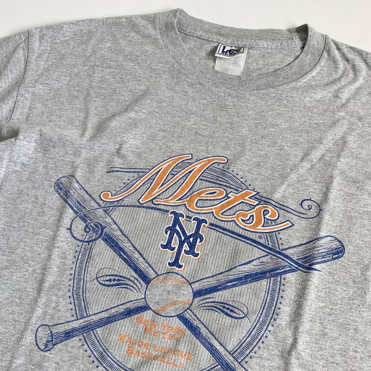 USA古着 Lee リー New York Mets ニューヨーク メッツ Tシャツ L グレー メンズ MLB 野球 ビンテージ メキシコ製 送料198円 21-0513_画像3