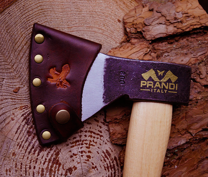 Prandi 600 ジャーマンタイプ 手斧専用　特製本革シース 刃カバー 新品 　キャンプ　薪割り_刻印入り特製本革シースです。
