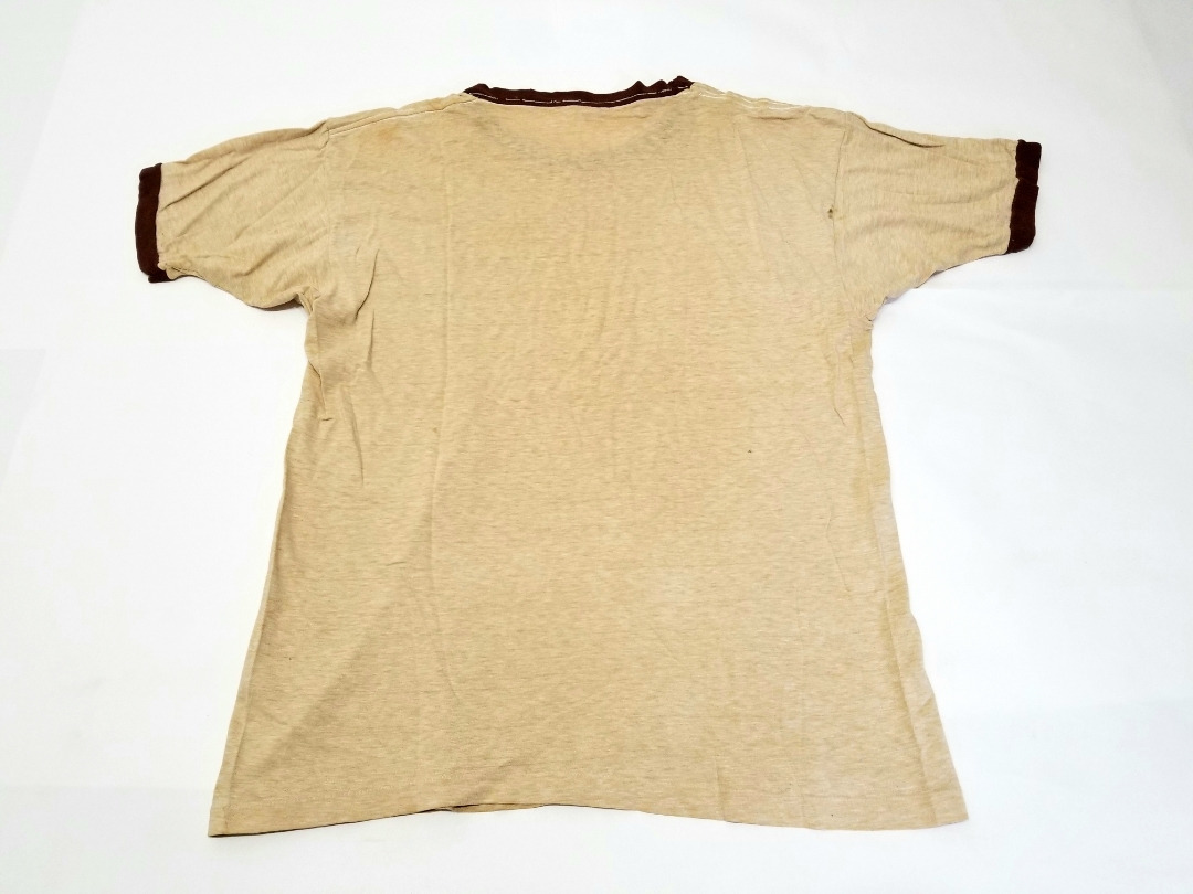70s USA製 ARTEX 茶色杢 インディアン 染み込みプリント リンガーTシャツ L 70年代 アメリカ製 アメリカ古着 アメカジ ビンテージ ブラウン_画像3